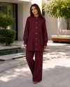 Burgundy Premium Twill Co-Ord Set