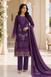Embroidered Summer Cotton Lawn 3 Piece Suit – Royal Purple