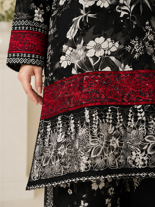 Floral Embroidered Summer Lawn Suit
