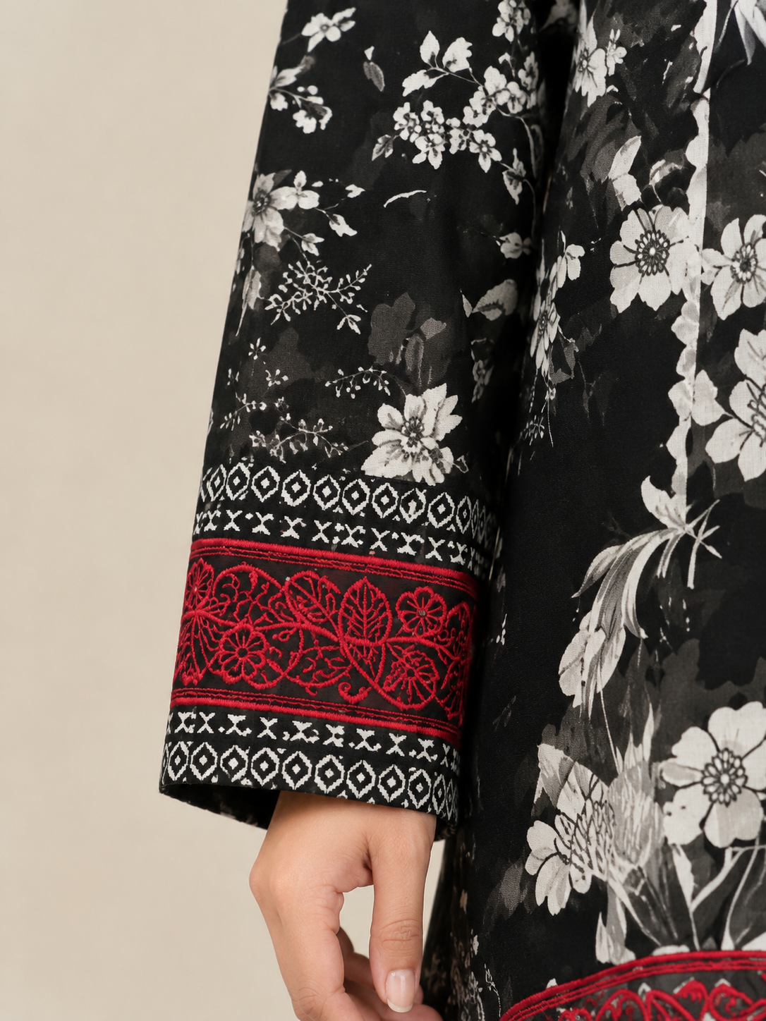 Black & Red Floral Dress