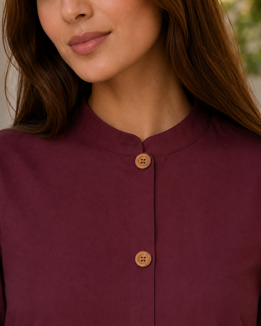 Burgundy Premium Twill Co-Ord Set