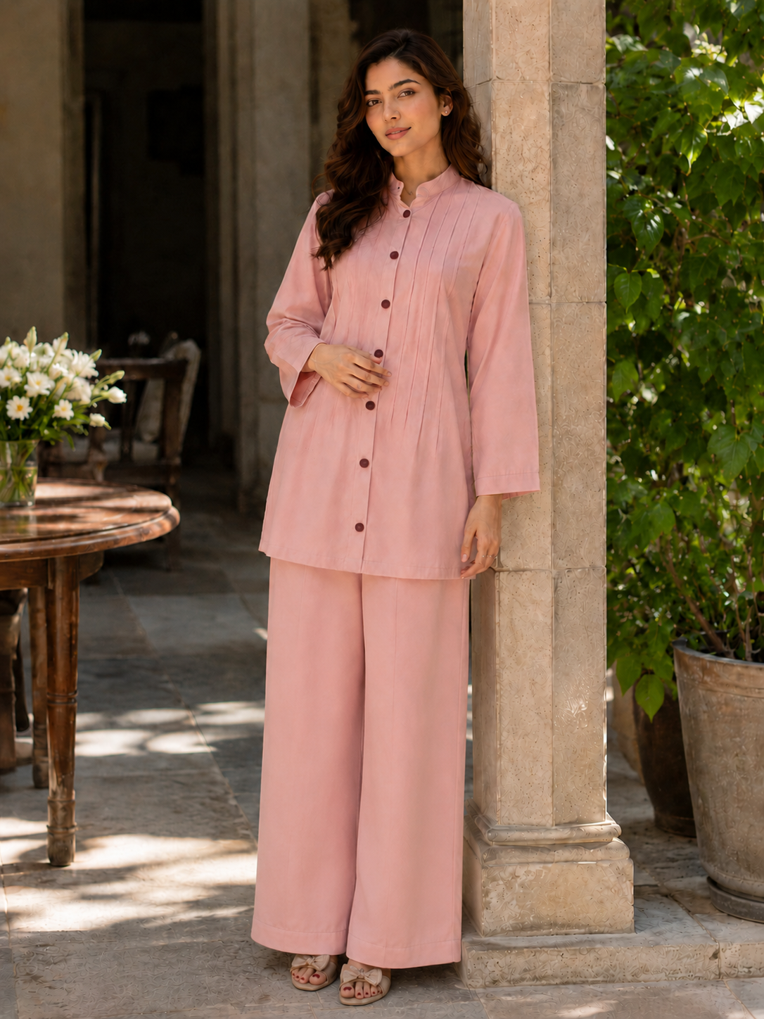 Pastel Pink Twill Co-Ord Set