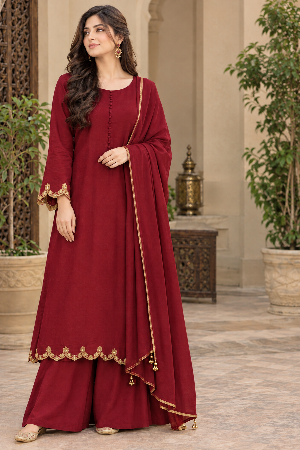 Royal Mahroon 3-Piece Suit