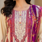 Cream & Maroon Stitched Suit (3-Piece)