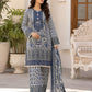 Royal Blue Printed Lawn Suit