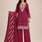Printed Embroidered Summer Cotton Suit