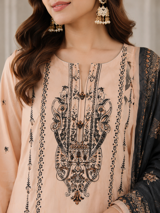 Embroidered Summer Cotton Lawn Suit (3-Piece)