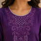 Embroidered Summer Cotton Lawn 3 Piece Suit – Royal Purple